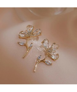Transparent Crystal Bling Fairy Flower Earrings