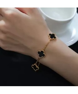Black Lucky Clover Bracelet