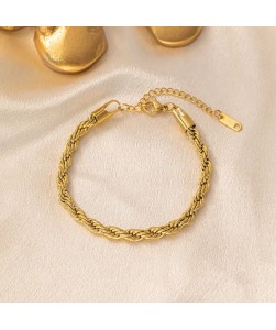 Gold Plated Anti-Tarnish Twisted Cable Chain Bracelet