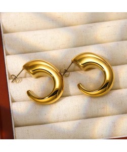 Stainless Steel Geometric Cuff Earrings