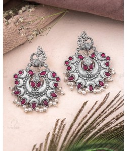 Saavan Peacock Studs Earrings