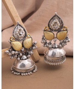 Arunya Two Tone Jhumki Earrings