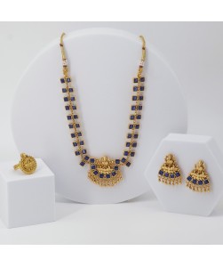 Temple-Inspired Blue Stone Jewellery Set