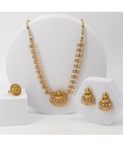 Temple-Inspired White Stone Jewellery Set