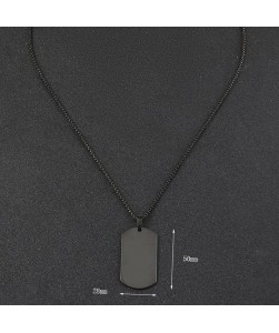 Black Silver Plated Stainless Steel Anti Tarnish Broad Rectangular Hip Hop Party Pendant
